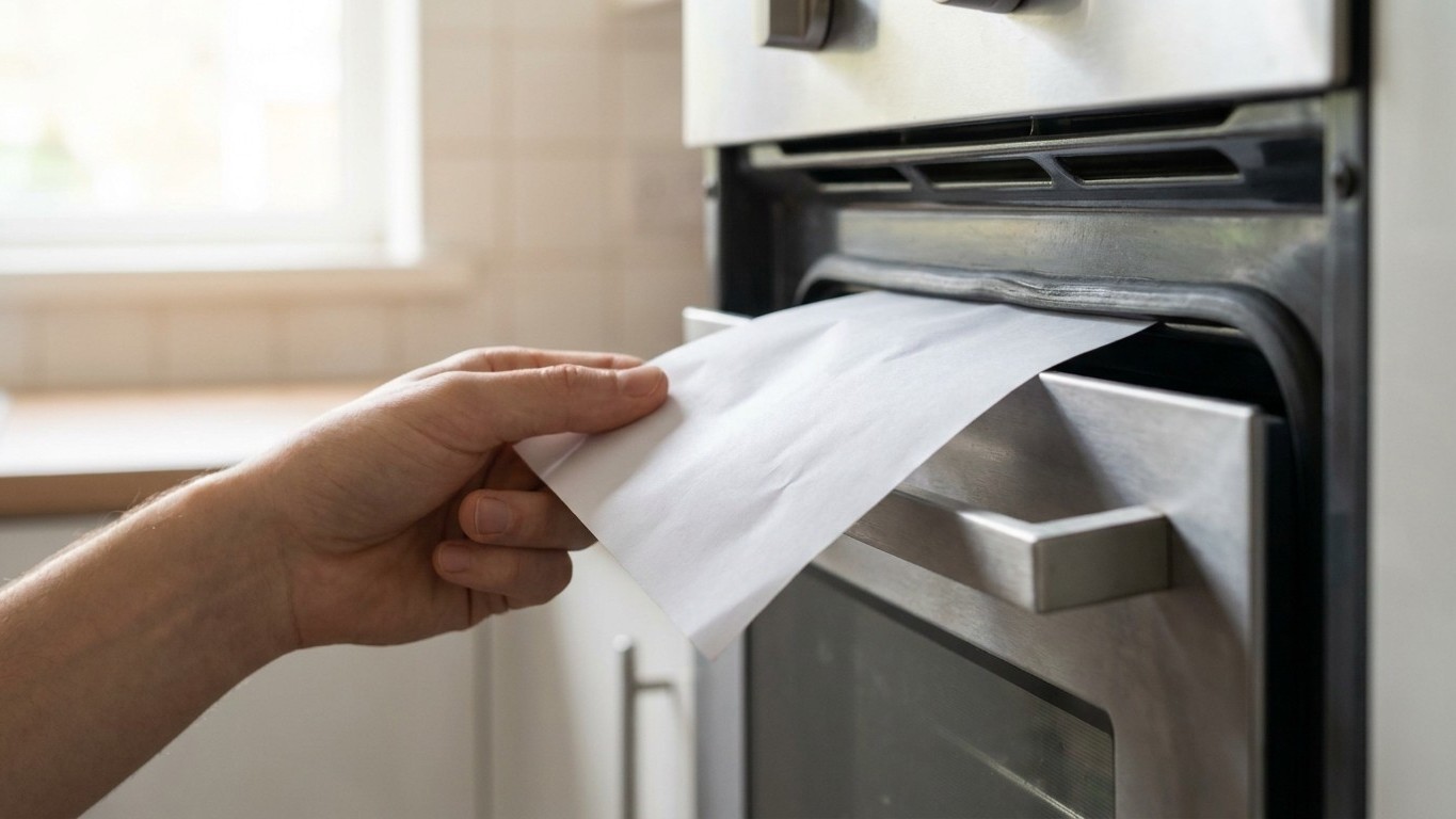 J'ai glissé une simple feuille de papier dans la porte de mon four juste par curiosité : quand elle a glissé toute seule, ...