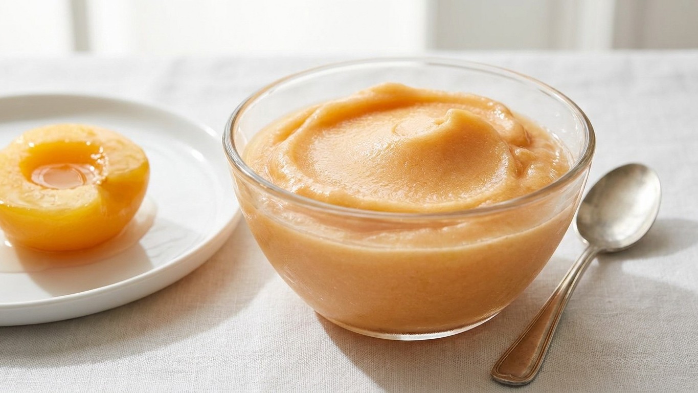 J'ai mixé des pêches au sirop congelées juste pour voir : mes invités ont reposé leur cuillère et m'ont demandé l'adresse ...