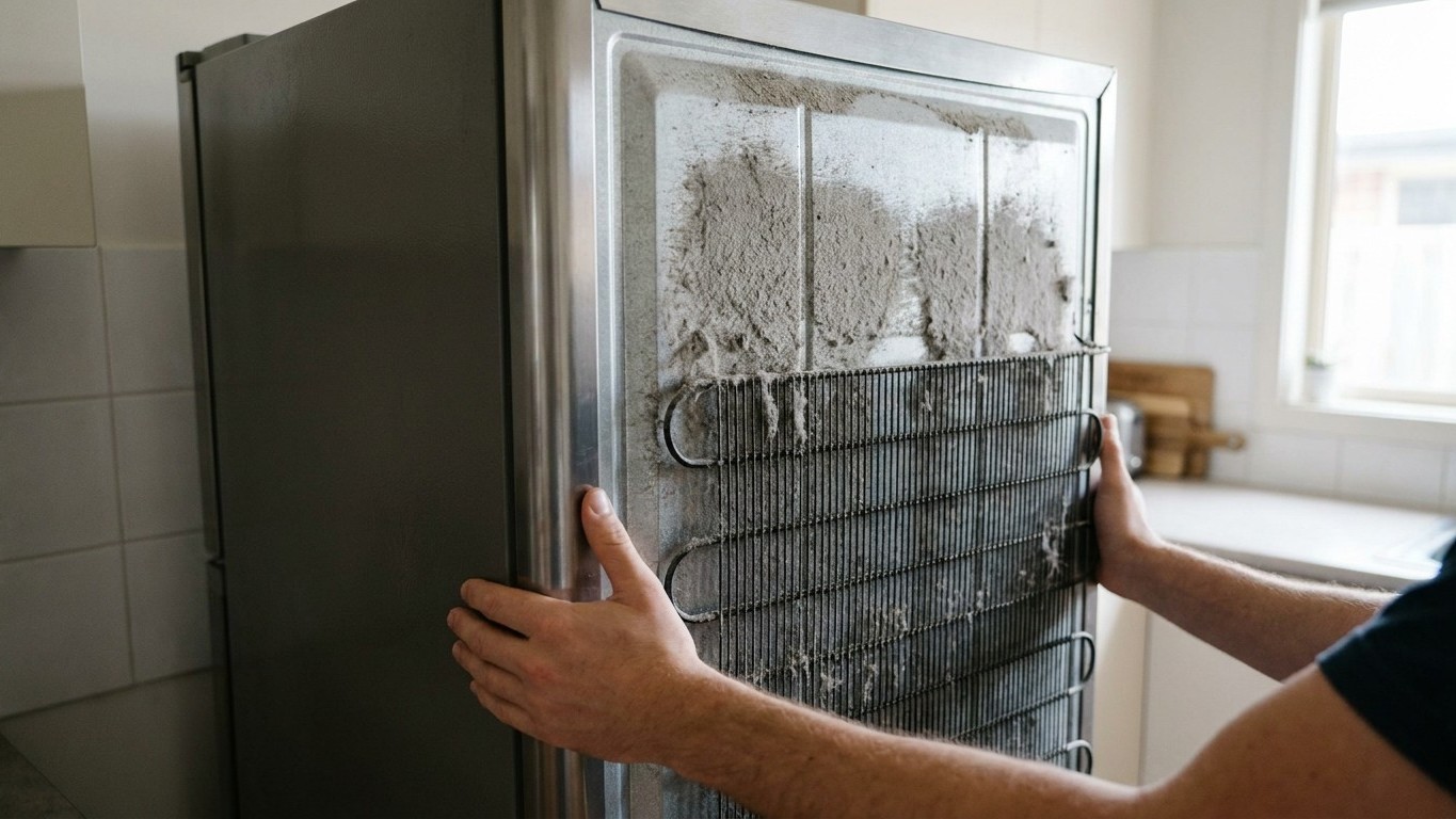 J'ai tiré mon frigo du mur pour la première fois en cinq ans : quand j'ai vu ce qui recouvrait la grille à l'arrière, j'ai...