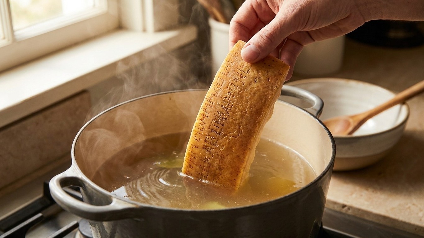 J’ai jeté une croûte de parmesan dans mon bouillon juste pour tester : mes invités ont cru que j’avais commandé chez le tr...