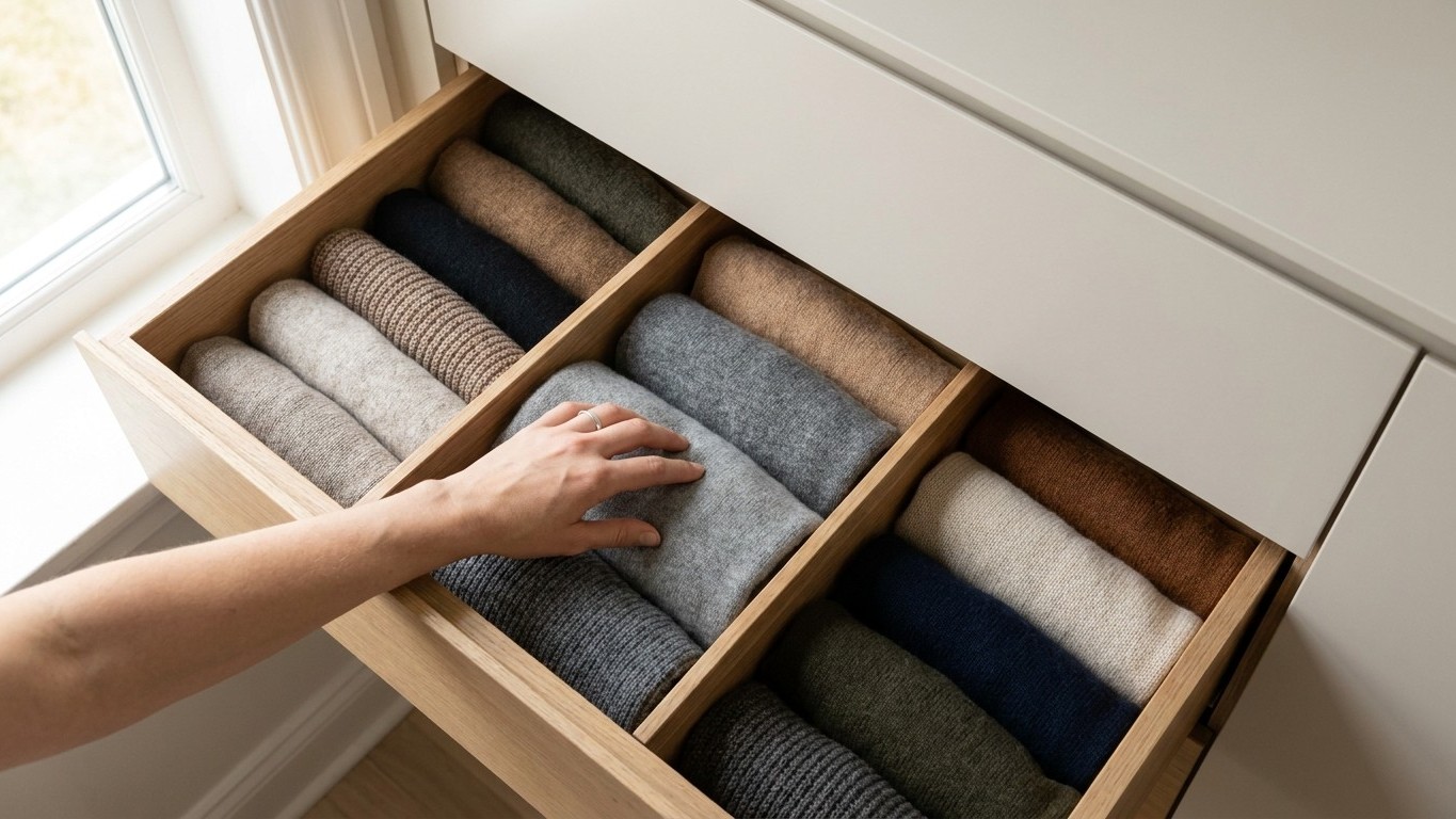 Fini la pile de pulls qu’on défait en entier pour attraper celui du bas : cette méthode venue du Japon tient le tiroir tou...