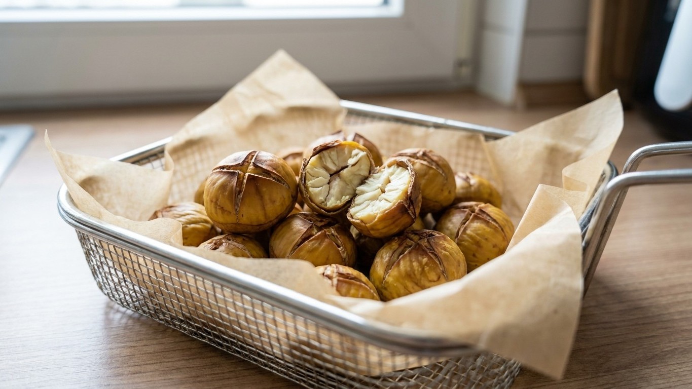 « Je ne fais plus jamais mes châtaignes autrement » : 15 minutes à l’air fryer et elles s’ouvrent toutes seules à l’entaille