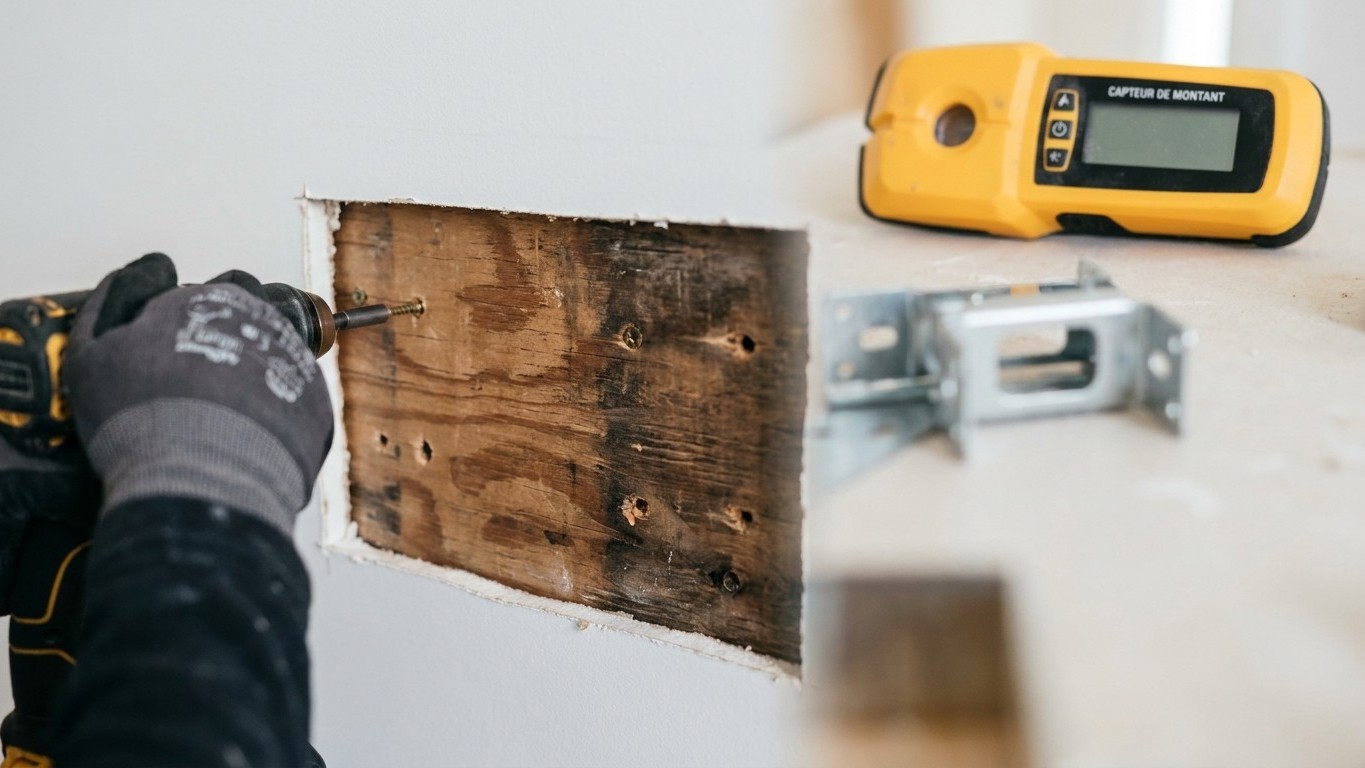 Mon voisin a vissé une planche de bois derrière son placo avant d'accrocher son meuble TV et ce n'est pas pour décorer