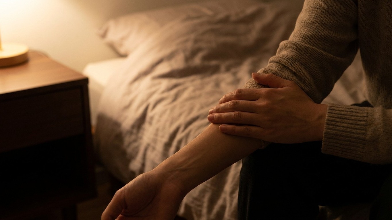 Posez le dos de la main sur votre avant-bras juste avant d’éteindre la lumière : c’est le test qui révèle pourquoi ça déma...