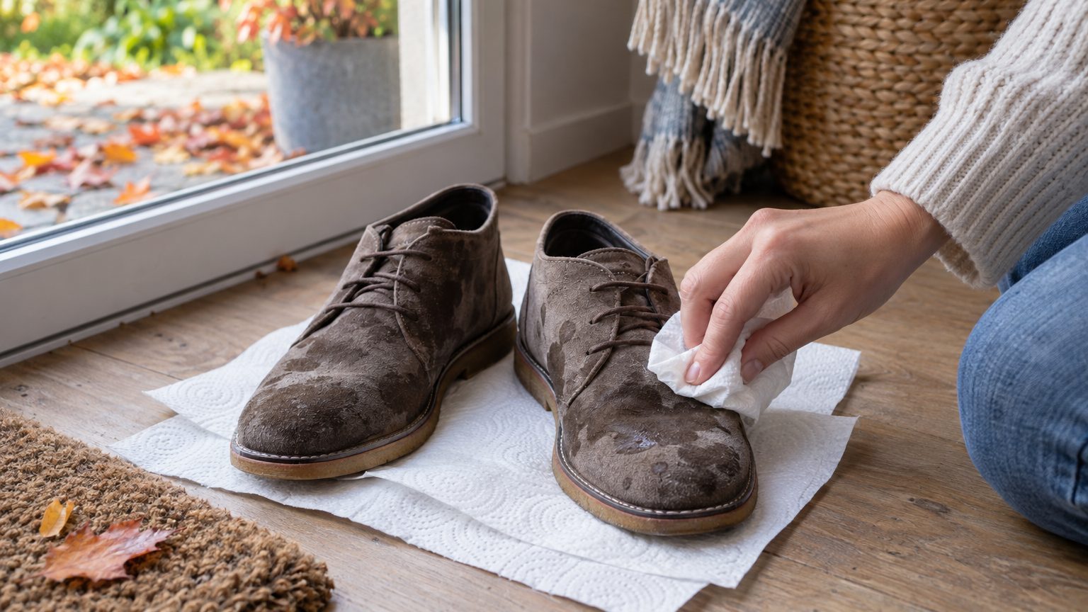 Chaussures en daim mouillées : comment les sécher sans les abîmer et enlever les auréoles